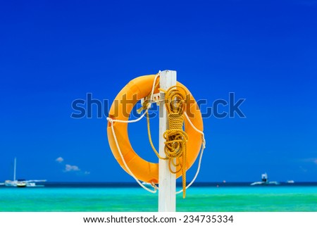 lifebuoy at the sea, safety at water