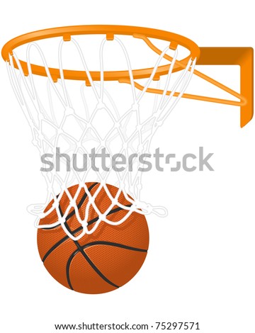 basketball hoop and ball. stock vector : Basketball hoop and all