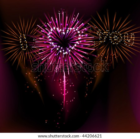 stock vector : i love you fireworks ( vector illustration)