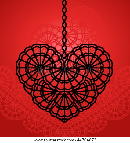 Vector Lace Heart - 44704873 : Shutterstock