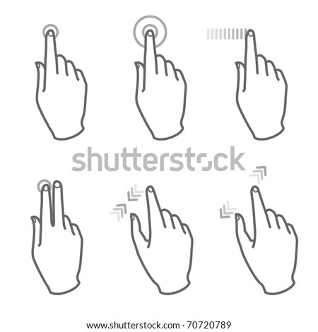 Stock Vector on Stock Vector   Touch Screen Gesture  Interface  Vector Hand Icons
