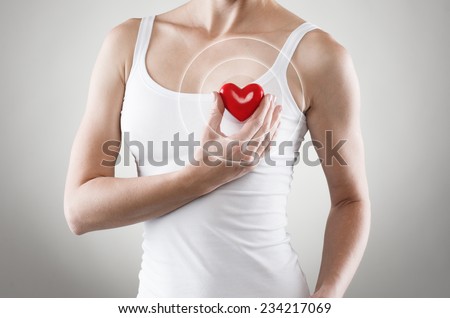 Heart shape in woman\'s hands. Cardiovascular medicine. Heart or pulse rate concept.