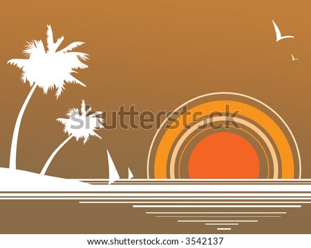 sunny beach cartoon. stock vector : sunny beach tan