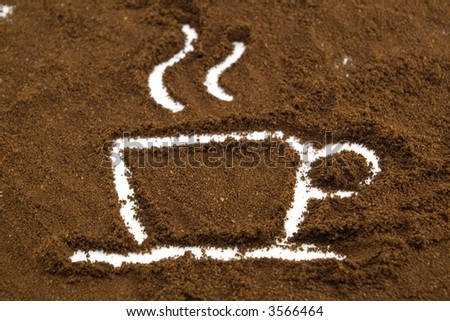 coffee cup drawing in fresh coffee