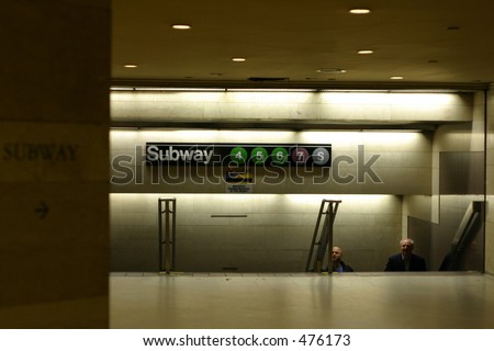 Man coming out of Subway Station in NY