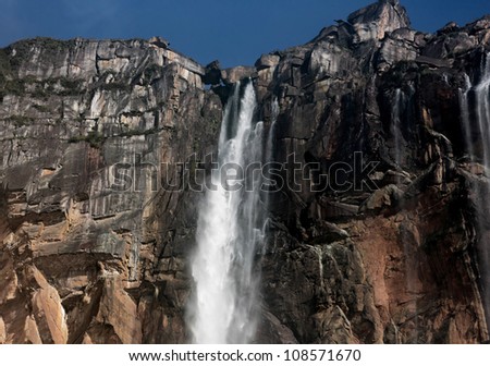View of the Angel Falls ( Salto Angel ) is worlds highest waterfalls (978 m) - Venezuela