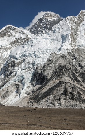 View of the Mt. Everest (8848 m) from Kala Patthar - Nepal, Himalayas