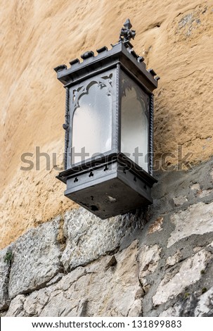 The lantern on the wall of the Hohenschwangau castle in the Bavarian Alps - Germany