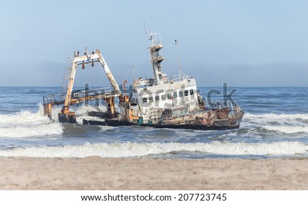 One of the shipwreck along the Skeleton Coast of Namibia, Africa