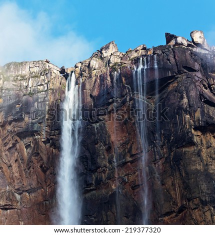 View of top of the Angel Falls is worldÃ?Â?Ã?Â´s highest waterfalls (978 m) -Venezuela, Latin America