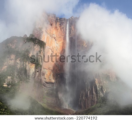 High resolution photo of the Kerepakupai Vena ( Angel Falls or Salto Angel ) is worlds highest waterfalls (978 m) - Venezuela, Latin America
