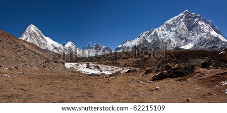 Panoramic view of the area of the everest - Nepal, Himalayas