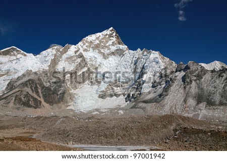 View of the Nuptse peak from Kala Patthar - Mt. Everest region, Nepal