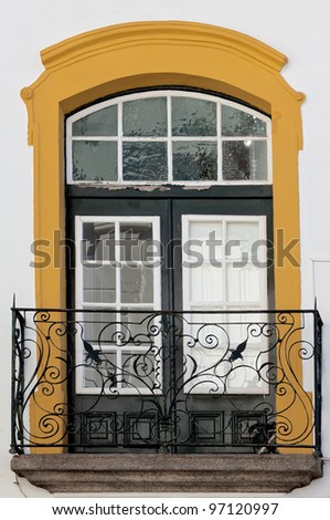 The old balcony in the city of Evora - Alentejo, Portugal