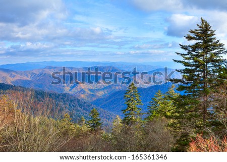 Great Smoky mountains in autumn.