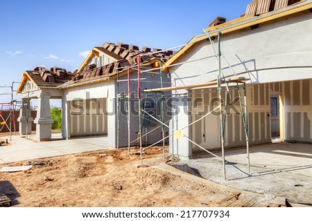 Residential house under construction.