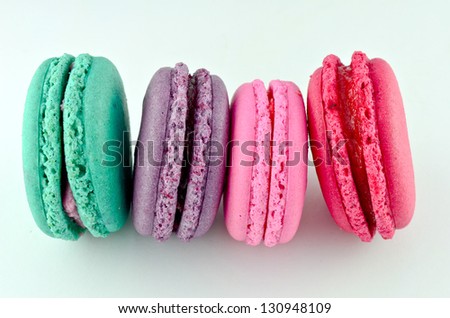 Colorful macaroons isolated on white background