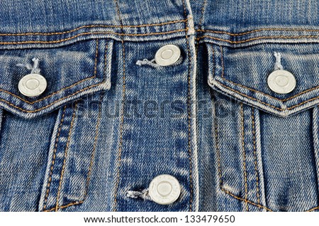 Jeans shirt pocket close up
