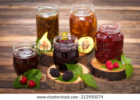 Homemade fruit jam in the jar