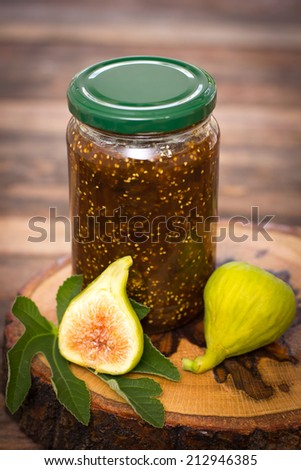 Homemade fig jam in the jar
