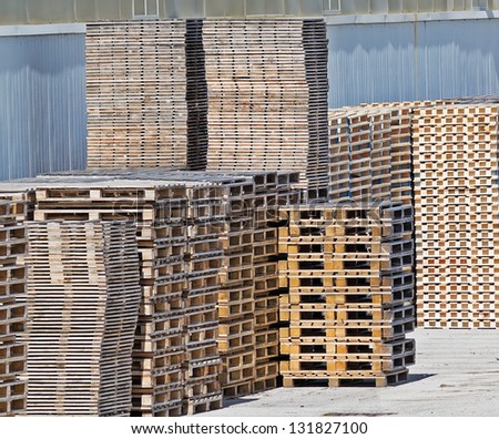 pallets stack under the sun
