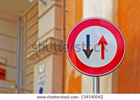 right of way sign in the street