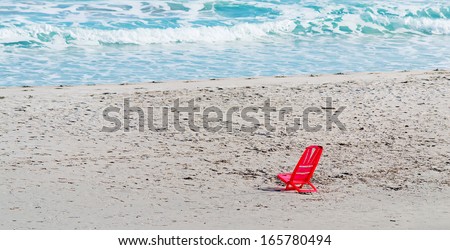 red chair in Stintino famous beach