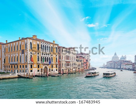 blue sky over Venice Grand Canal, Italy