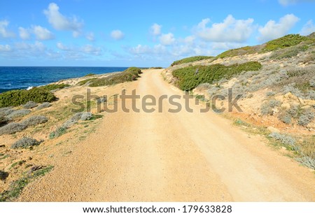 dirt road in Argentiera shore, Sardinia
