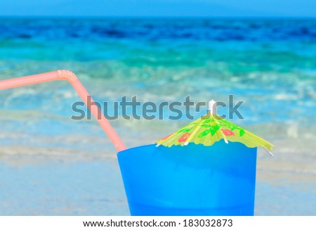 blue drink by the sea
