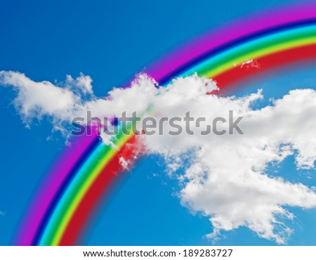 colorful rainbow in a cloudy sky