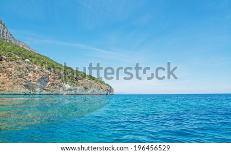cliff by the sea in Orosei Gulf