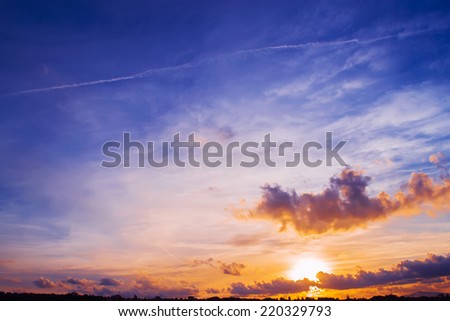 blue and purple sky at sunset