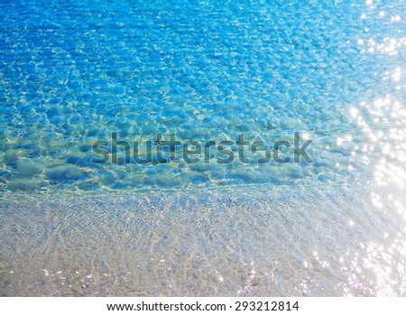 top view of Alghero shoreline with light reflection, Sardinia