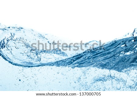 Blue Water Wave Abstract Background Isolated On White