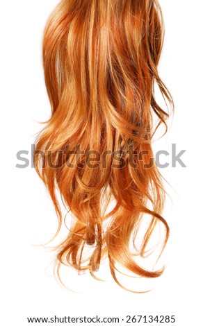 curl  Red Hair isolated on white background