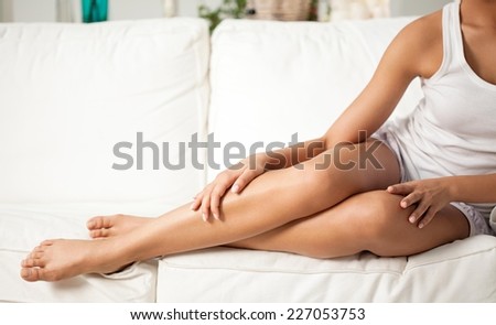 Close up of a perfect female legs.