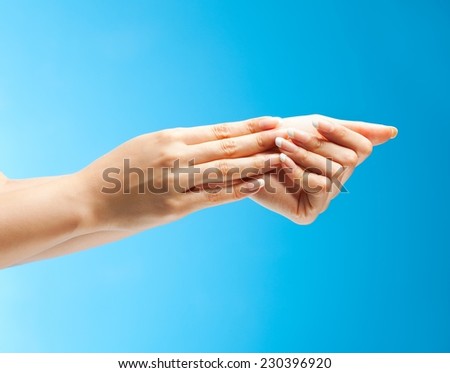 Beautiful female hands as a symbol of skin care.