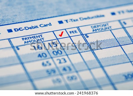 Close up of a check book