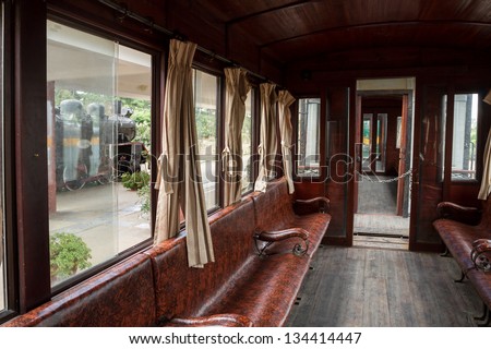 Da Lat Railway Station, built in 1938, Art Deco style, one of carriages interior