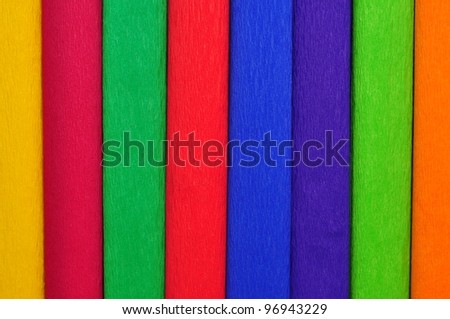 Background from colored tissue paper rolls
