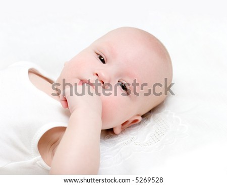 Baby draw your fist into the mouth #3. Check out the complete baby series