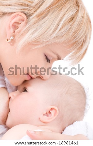 Dashuria e Mamit - Faqe 3 Stock-photo-mother-kiss-and-breast-feeding-her-baby-girl-isolated-on-white-16961461