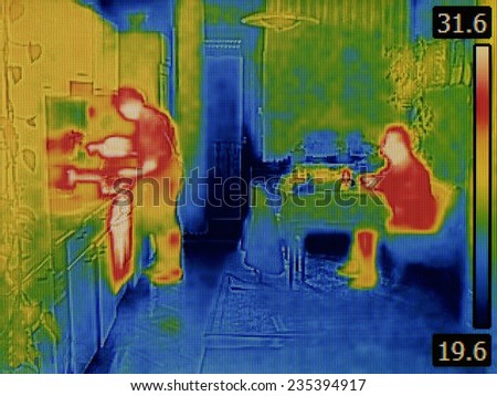 Body Heat Distribution Thermal Image