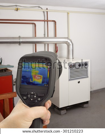 Service Check of Gas Furnace with Thermal Camera