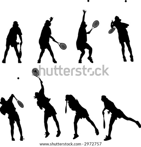 Tennis Serve Silhouette