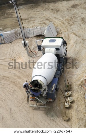 Cement mixer from above