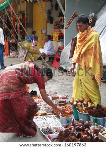 TIRUPATI, INDIA - NOV 26 - Hindu women browse the market  on Nov 26, 2009, in Andhra Pradesh, India.