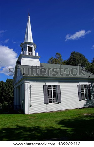 Classic New England church,  Union Meeting House,   Somesville, Maine,Mount Desert Island, Acadia National Park