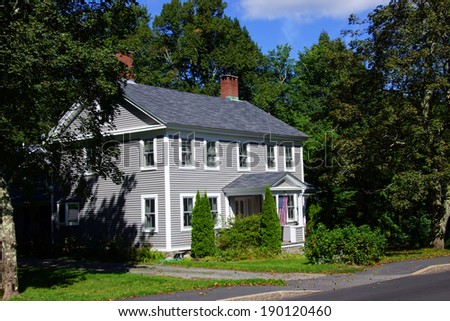 Classic New England home, weathered gray siding, Somesville,  Maine,Mount Desert Island, Acadia National Park
